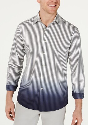 Michael Kors MIDNIGHT Slim-Fit Dip-Dyed Stripe Shirt, US 2X-Large-image