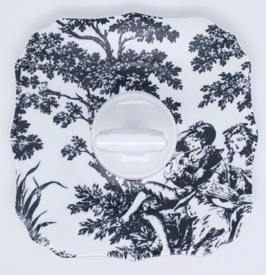 Rosanna Studio Black & White Square Victorian Ceramic Tidbit Serving Tray-image