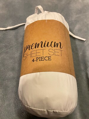 Premium 4 PC Queen Sheet Set  White IENJOY, LLC 33880-image