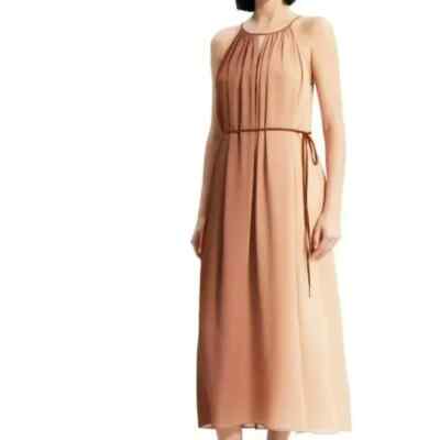 THEORY Halter Neck Dip Dye Silk Chiffon Dress BNWT Orig $695.00-image