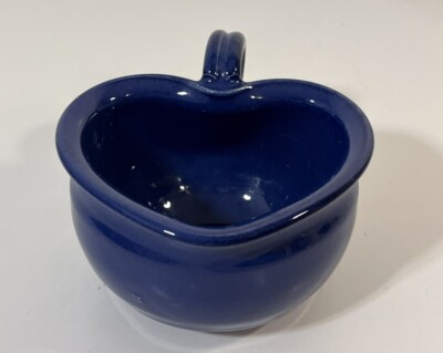 Studio Art Pottery Heart Shaped Cobalt Blue Creamer-image