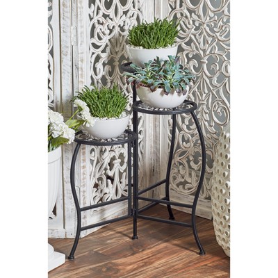White or Black  Metal Indoor Outdoor 3 Tier Floral-image