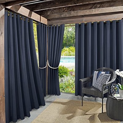 Marina Indoor/Outdoor UV Protectant Energy Efficient Grommet Curtain Panel, 5...-image