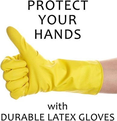Great Buy Products Household Gloves Dipped Lined Latex Yellow XL - 72 Pair-image