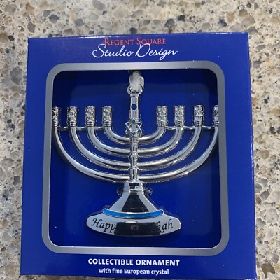 Regent Square Studio Design Happy Hanukkah Collectible Ornament w/ Crystal -image