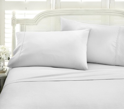 ienjoy Home Embossed 4 Piece Sheet Set Full Chevron White-image