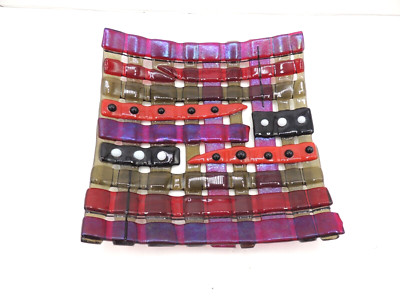 Studio Art Glass Dish Iridescent Whimsical-image