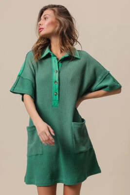 BiBi Dip Dye Mineral Washed Knit Dress-image