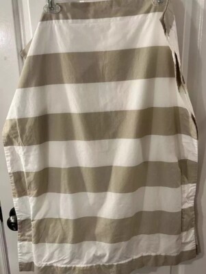 2 POTTERY BARN Standard Wide Striped Pillow Shams White - Beige/Khaki Cotton EUC-image