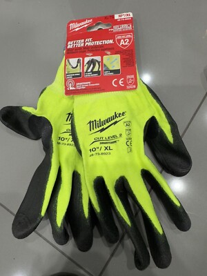 Milwaukee Gloves XL Cut Level 2 High-Visibility Polyurethane Dipped 48-73-8923-image