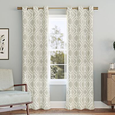 Sun Zero Eldon Trellis Print Blackout Grommet Curtain Panel, 40
