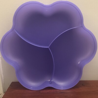 Tupperware Chip n Dip Flower Design Replacement Lid Lilac #4625A-1-image