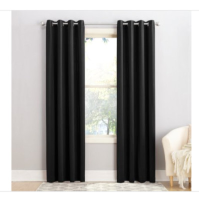Lichtenberg Curtain One Panel 54in X 84in Black Grommet-image