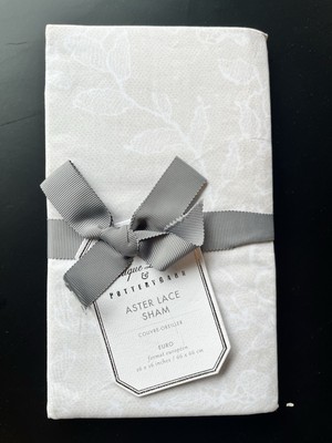 1 Pottery Barn Monique Lhuillier Aster Lace Print EURO SIZE Pillow Sham NEW-image