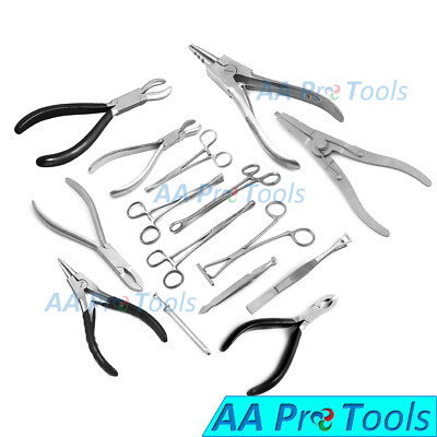 Body Piercing Belly Ear Tongue Septum Lip Tweezers Clamps Pliers & Closer (PICK)-image