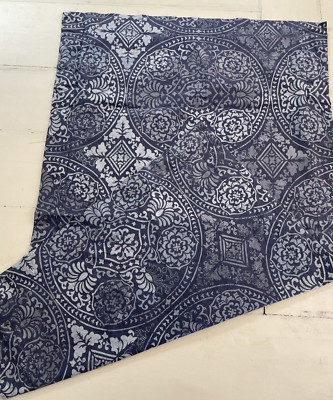 EUC Pottery Barn  CARINS Print KING Blue Organic Cotton  Pillow Cover Sham LN-image