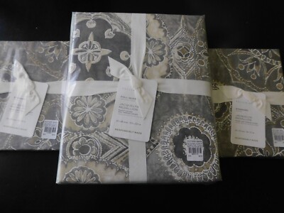 NEW Pottery Barn Jacquelyn Medallion F/Q Queen Sateen Duvet & 2 Standard Shams-image
