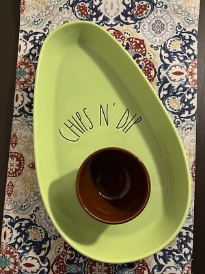 Chip And Dip Dish Avacado By LexiHome Party Tray-image