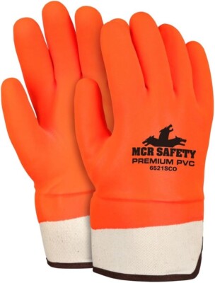 MCR 6521SCO PVC Coated Insulated Gloves Double Dipped Hi-Vis Orange (2 Pairs)-image