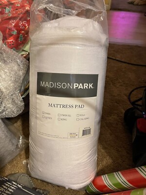 Madison Park Mattress Pad Twin Size White-image