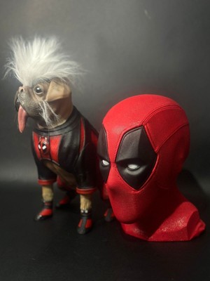 Dog Pool Deadpool  Filamento PLA 1:1 Scale Model  3d Print Sculpture Decoration-image