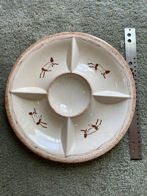 RARE Montana Lifestyles Large Divided Chip & Dip Dish Plate/Tray Bowl Horses-image