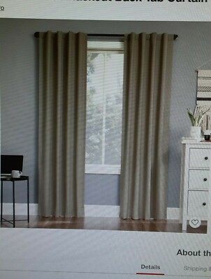 Sun Zero Beige  Blackout Grommet Curtain  Panels 40