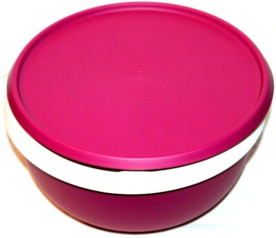 Tupperware Essentials Purple Large Chip & Dip Serving Mixing Bowl White Tray-image