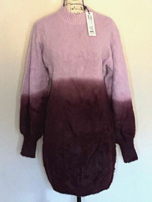 MINKPINK Lilac 2-Tone Dip Dye Sweater-Dress XX-Large Was $150-image
