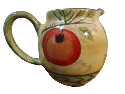 Culinary Arts Studio Collection Round Shaped Pottery Fruit Pattern Pitcher-image