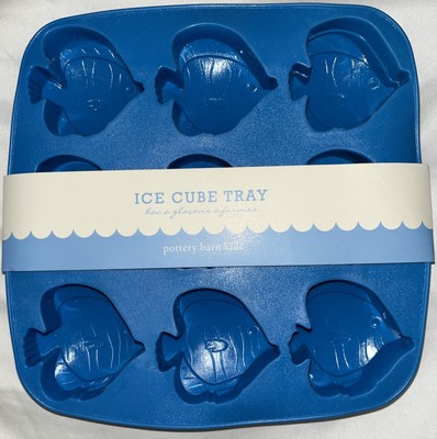 NWT Pottery Barn Kids Fish Silicone Ice Cube Tray Kids Party Cocktail 9 Cubes-image