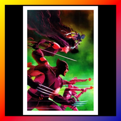 UNCANNY X-FORCE Jerome Opena ART PRINT Dean White SIGNED #25 Psylocke WOLVERINE-image