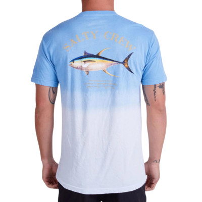 Size XL Salty Crew Fish Mount Dip Dye T-Shirt - Ocean Blue-image