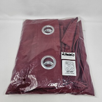 Nicetown Blackout Thermal Insulated Curtains Burgundy Red 52