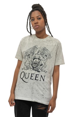 Queen T Shirt Classic Crest Band Logo new Official Dip Dye on White Unisex Size-image