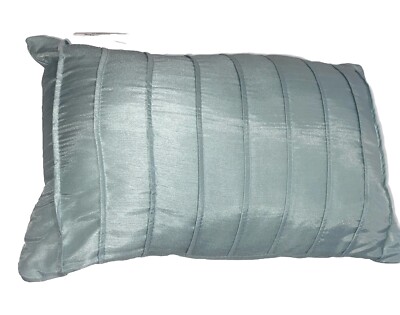 Madison Park Pillow Decor Accent Bed Throw Rectangular Green Seam Stripe 12”x18”-image