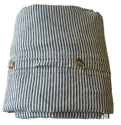 Pottery Barn Wheaton Striped Linen Cotton Duvet Cover Full Queen-image