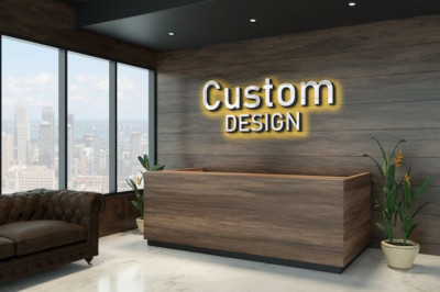 Custom Design 3D Backlit LED Light Sign Business Logo Wall Name Company Studio-image