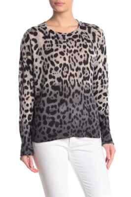 360 CASHMERE JULIANA LEOPARD PRINT DIP DYE Size Large $380 NWT-image