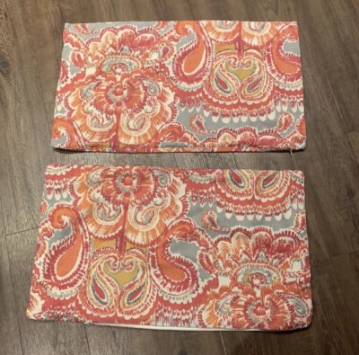 Orange floral 2 Pottery Barn Pillow Shams 16in x 26in-image