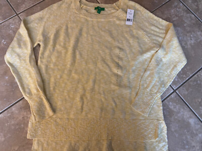 NWT Dip Essentials L Yellow Cotton Pullover Sweater-image