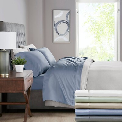 Madison Park 4 Pc 525 Thread Count Cotton Blend Deep Pocket Bed Sheet Set-image