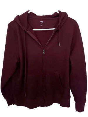 Women's DIP Brand Burgandy Zip Hoodie (see measurements)-image