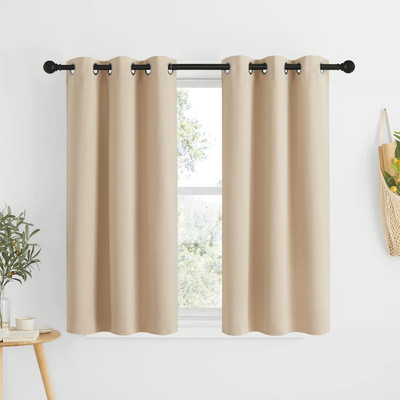 Bedroom Blackout Curtains and Drapes - Window Treatment Thermal Insulated Solid -image