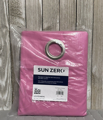 Sun Zero Harper Bright Vibes Grommet Top 100% Blackout Curtain Panel 40x84 Pink-image