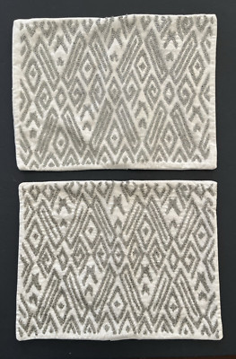 2 Pottery Barn Silver Hand Beaded Decorative Pillow Covers 12” X 16”-image