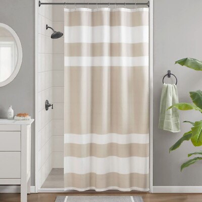 Madison Park Shower Curtain Scotchgard 3M Taupe 54 x 78 MP70-4977 NEW-image