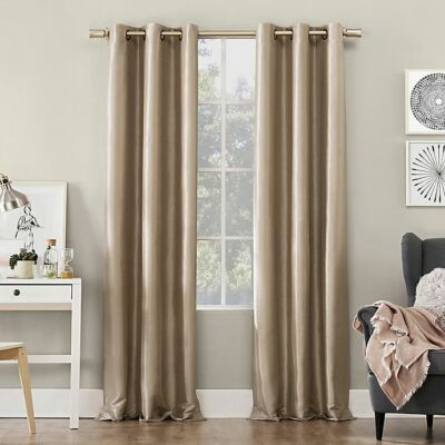 SUN ZERO Bardot 84-Inch Grommet Window Curtain Panel in Stone-image