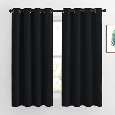 NICETOWN Black Out Curtains for Living Room - Easy Care Solid Thermal Insulated-image
