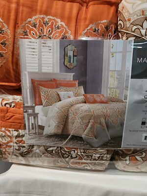 7 Piece Comforter Set Madison Park King Embroidered - Red - MP10-308 - New-image